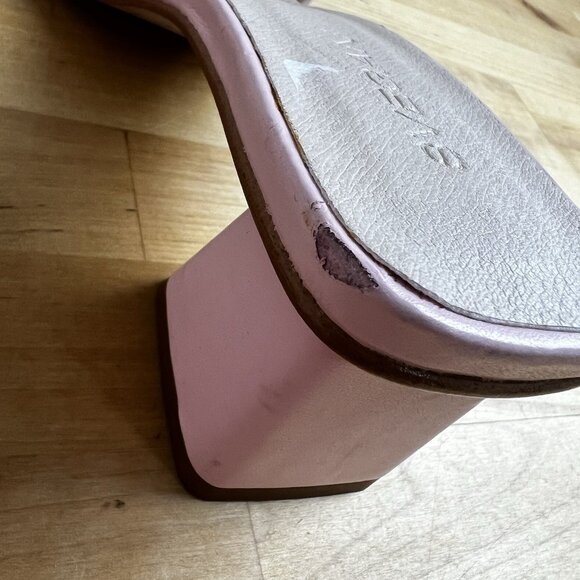 SVEGAN Alohas Pink Mules Block Heel Sandals Size EU 40 US 9 Slip-On Square Toe - Picture 8 of 13
